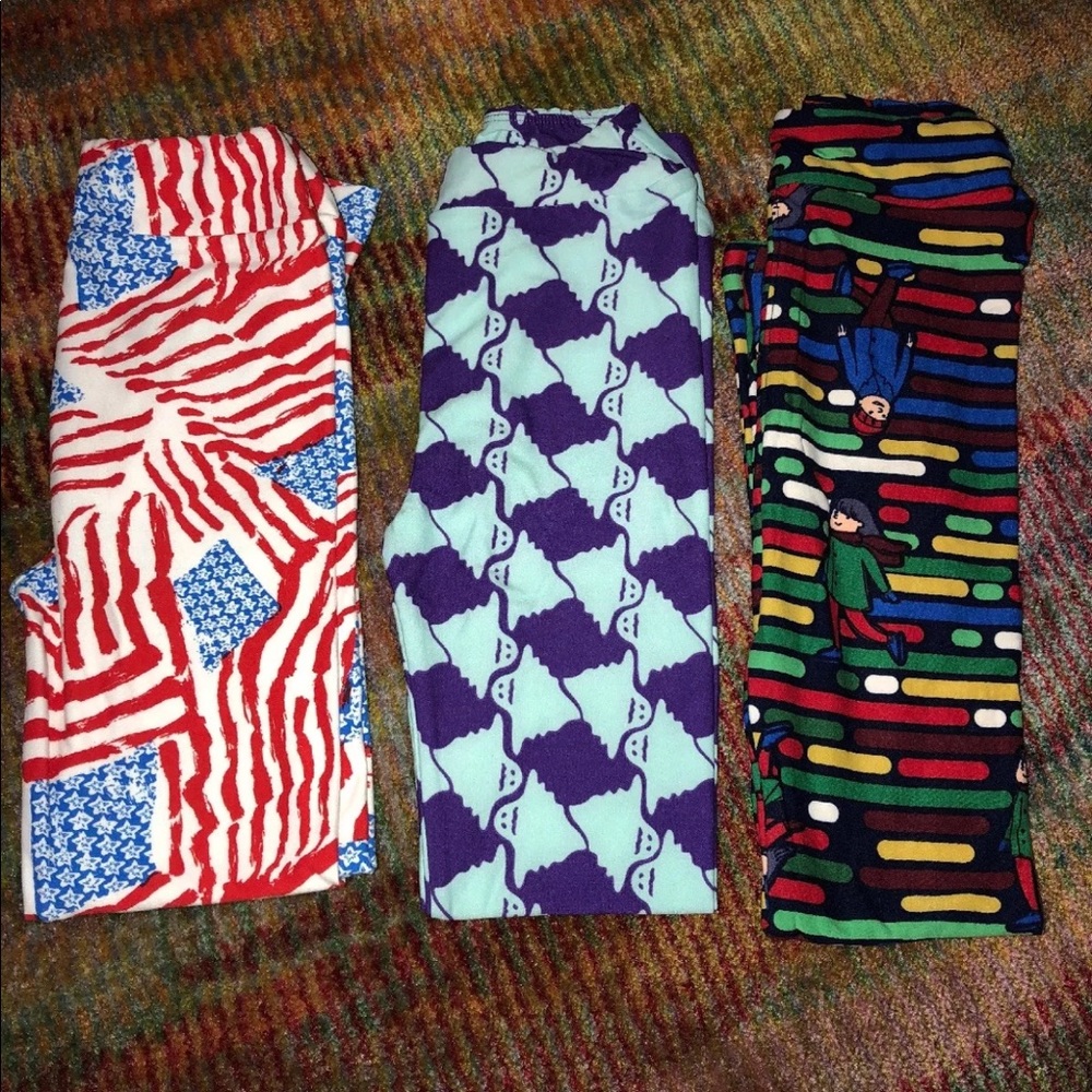 Lularoe kids L/XL leggings 3 pairs